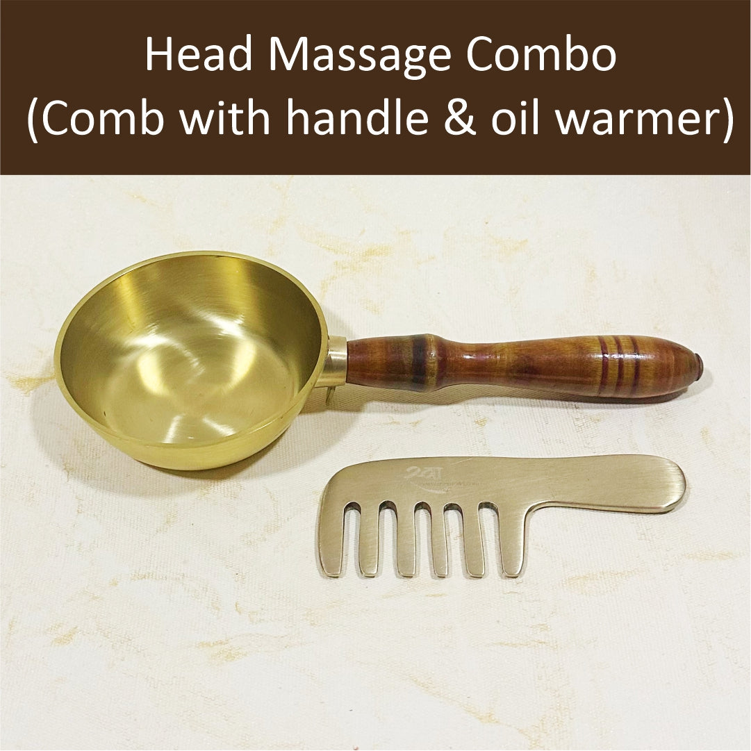 Head Massage Combo (Comb with handle & oil warmer)