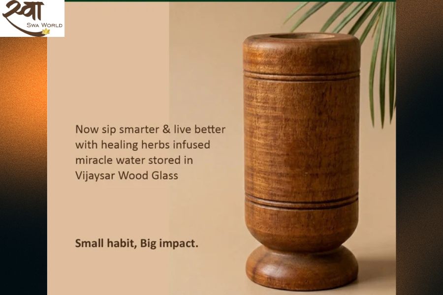 Vijaysar Wood Healing Glass: Natural Blood Sugar Support