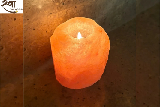 Himalayan Salt Candle Holder | Warm and Calming Ambience | Swa