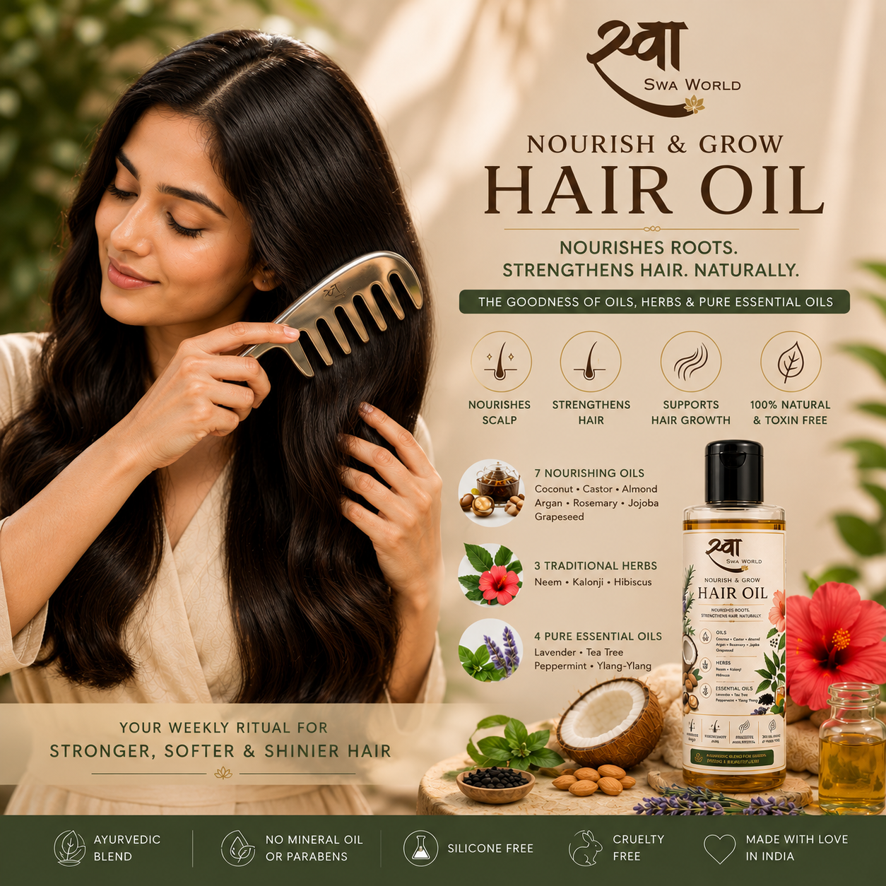 Swa World Nourish & Grow Hair Oil (100 ml)