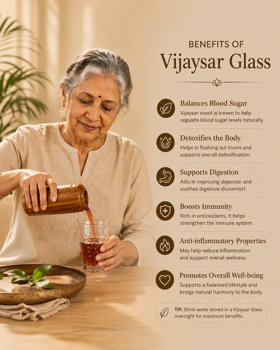 Vijaysar Wood Healing Glass