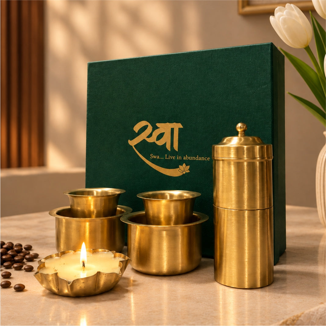 Gift Set Brass-FILTER COFFEE SET