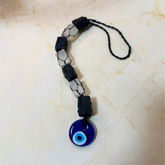 Black Tourmaline & Selenite Evil Eye Hanging