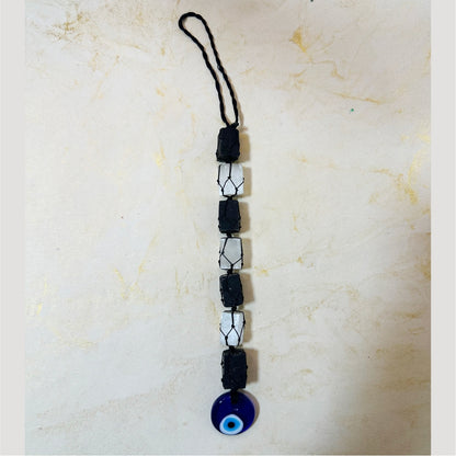Black Tourmaline & Selenite Evil Eye Hanging
