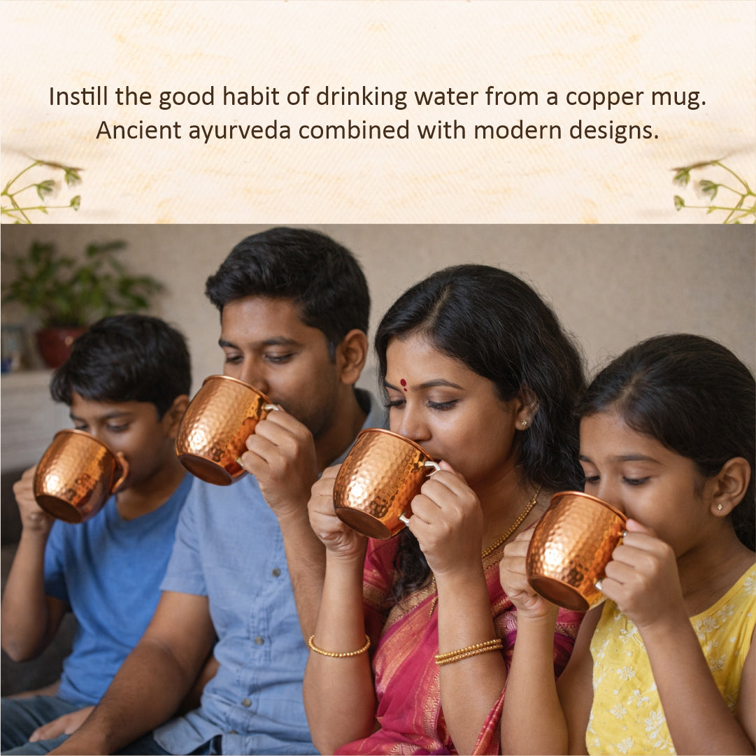 Copper Water Mugs (Set of 4)